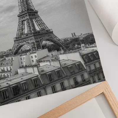 Foto su tela elegante Torre Eiffel grigia con prospettiva moderna