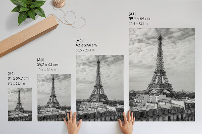 Foto su tela Elegante Torre Eiffel grigia, prospettiva moderna
