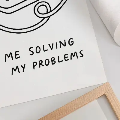 Stampa su tela illustrazione minimalista con un tocco di umorismo