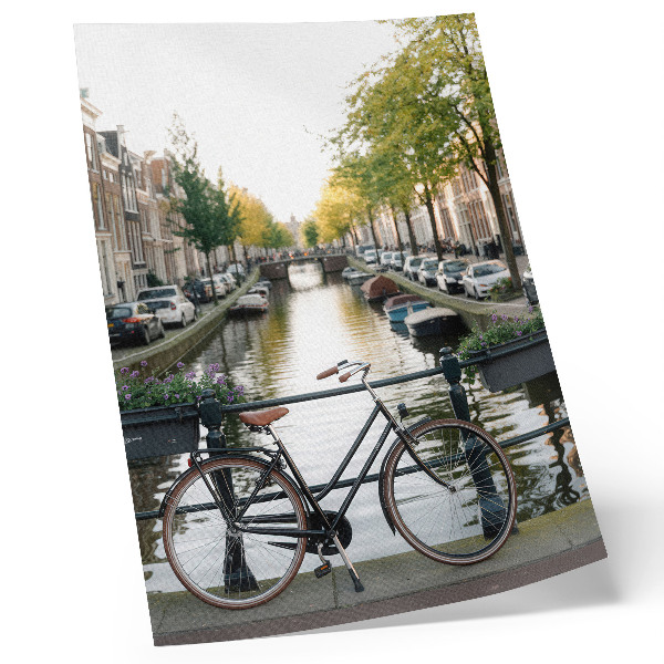 Foto su tela Canale bicicletta architettura storia pace