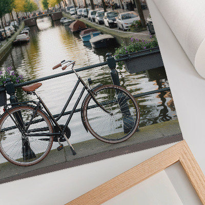 Foto su tela Canale bicicletta architettura storia pace