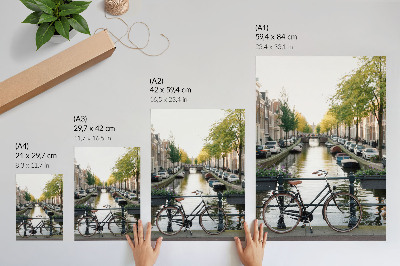 Foto su tela Canale bicicletta architettura storia pace