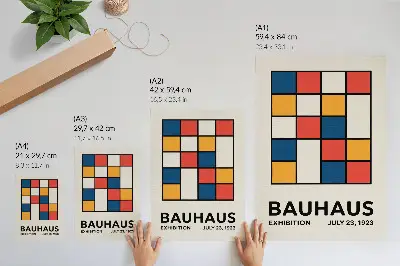 Stampa su tela con forme geometriche in stile minimalista