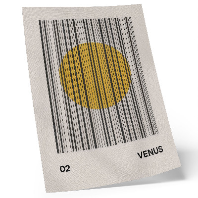 Poster Linee di contrasto, cerchio giallo, opart
