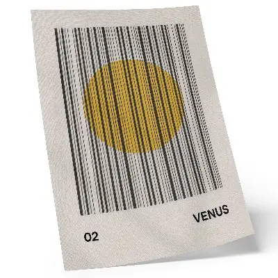 Poster linee di contrasto con cerchio giallo in stile op art