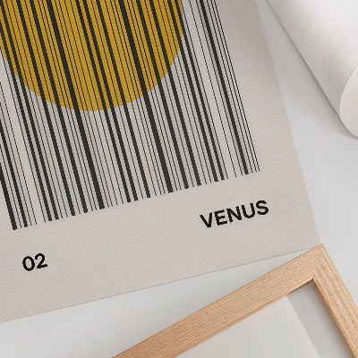 Poster Linee di contrasto, cerchio giallo, opart