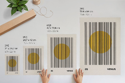 Poster Linee di contrasto, cerchio giallo, opart