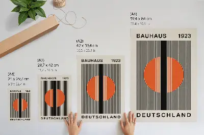 Stampa su tela con motivo geometrico a contrasto nero e arancione