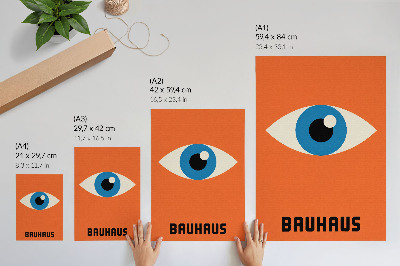 Poster Occhio in forme geometriche su sfondo arancione