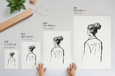 Poster Silhouette minimalista in contrasto bianco e nero