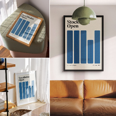 Stampa su tela Grafica minimalista con rettangoli blu