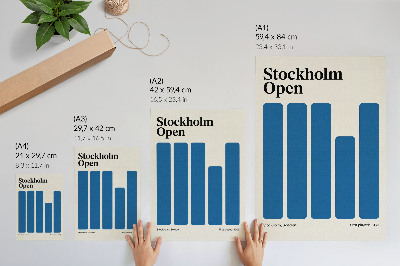 Stampa su tela Grafica minimalista con rettangoli blu