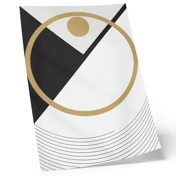 Stampa su tela con motivo geometrico e colori a contrasto in stile moderno