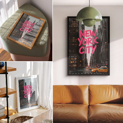 Poster Grattacieli modernità accento rosa