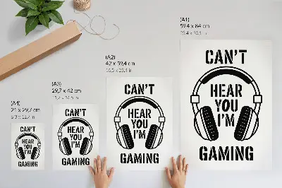 Stampa su tela cuffie con slogan forte contrasto stile moderno