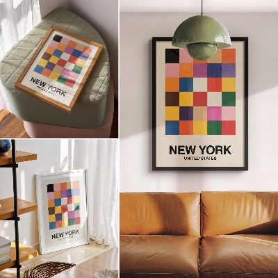 Stampa su tela Ambiente creativo con piazze colorate