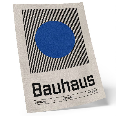 Poster Un grande cerchio blu su linee bianche e nere