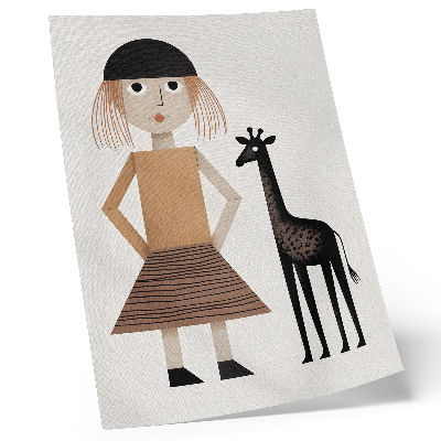 Foto su tela Figura geometrica con giraffa, semplicità e stile