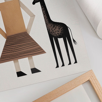 Foto su tela Figura geometrica con giraffa, semplicità e stile