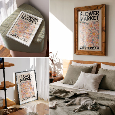 Stampa su tela Stile retrò con colori vivaci e motivo floreale