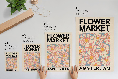 Stampa su tela Stile retrò con colori vivaci e motivo floreale