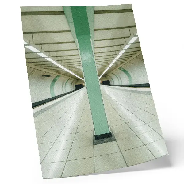 Stampa su tela struttura a tunnel spaziale con simmetria verde