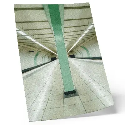 Stampa su tela struttura a tunnel spaziale con simmetria verde