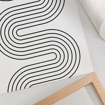 Foto su tela con motivo astratto a linee contrastanti in stile moderno