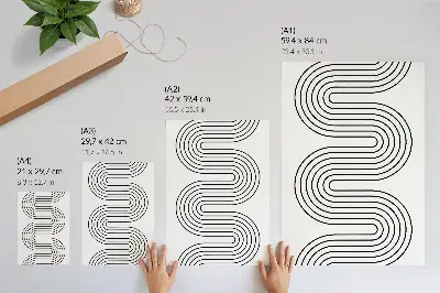 Foto su tela con motivo astratto a linee contrastanti in stile moderno