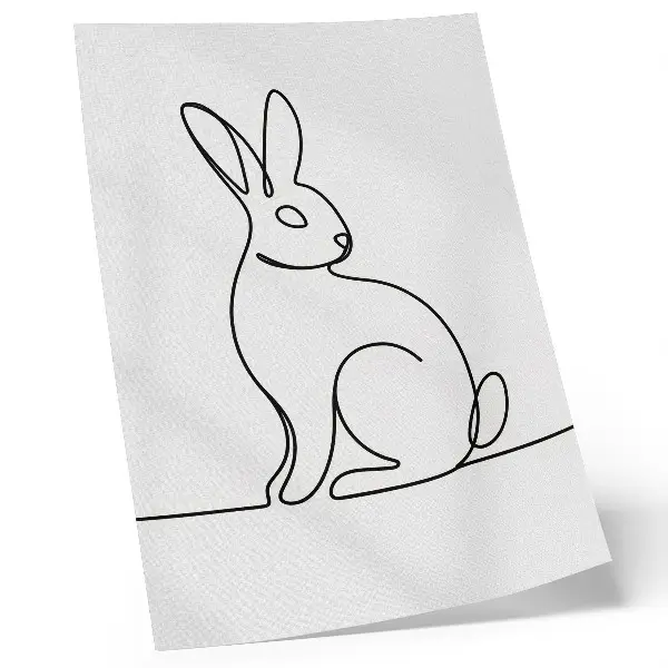 Poster con silhouette di un coniglio a linea sottile