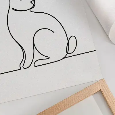 Poster con silhouette di un coniglio a linea sottile