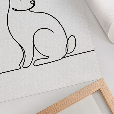 Poster Delicata silhouette di un coniglio con una linea sottile
