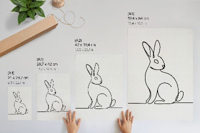 Poster Delicata silhouette di un coniglio con una linea sottile