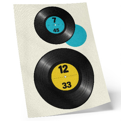 Poster Dischi in vinile moderni giallo turchese