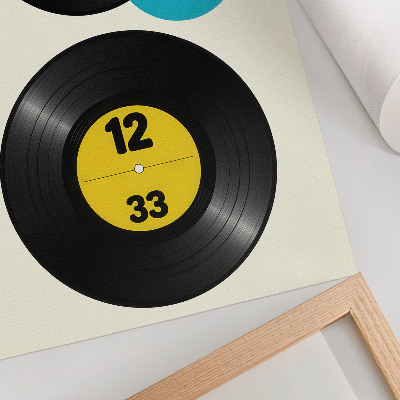 Poster Dischi in vinile moderni giallo turchese