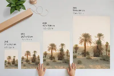 Stampa su tela palme, sole, dune delicate e colori caldi