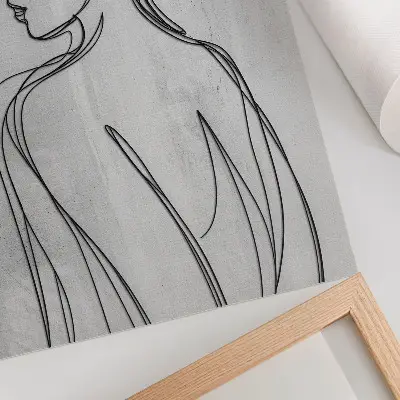 Foto su tela quadro con raffigurazione di finezza delle linee, modernità, calma, toni di grigio ed eleganza
