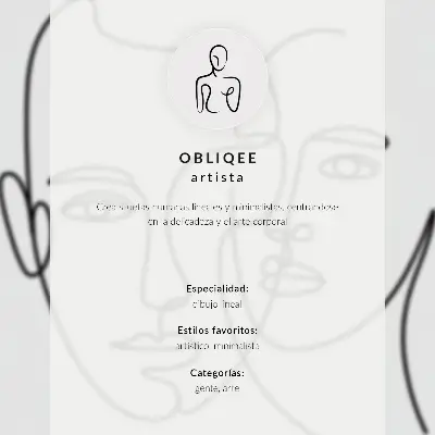 Poster con schizzo moderno minimalista di un profilo del viso