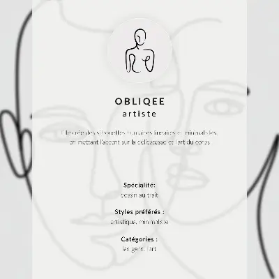 Poster con schizzo moderno minimalista di un profilo del viso