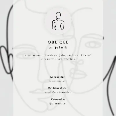Poster con schizzo moderno minimalista di un profilo del viso
