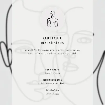 Poster con schizzo moderno minimalista di un profilo del viso