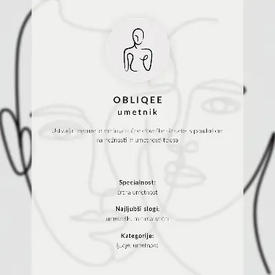 Poster con schizzo moderno minimalista di un profilo del viso