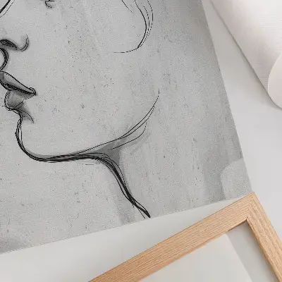Poster con schizzo moderno minimalista di un profilo del viso