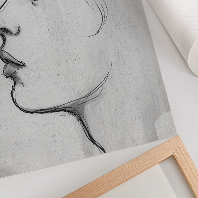 Poster Schizzo moderno minimalista per il contorno del viso