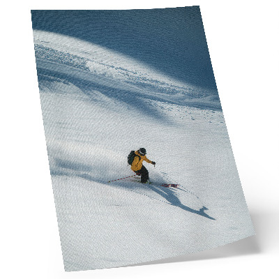 Stampa su tela Sciatore giacca gialla pendio innevato ombra