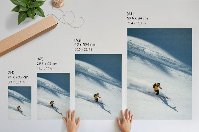 Stampa su tela Sciatore giacca gialla pendio innevato ombra