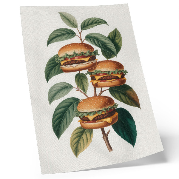 Poster Hamburger che crescono sui rami di un albero verde