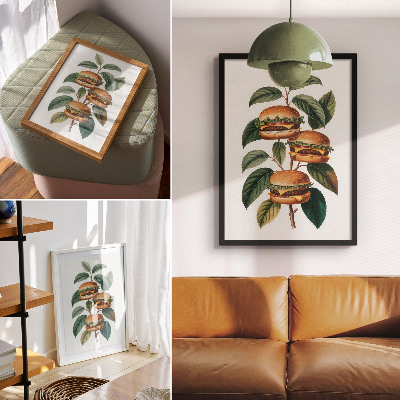 Poster Hamburger che crescono sui rami di un albero verde