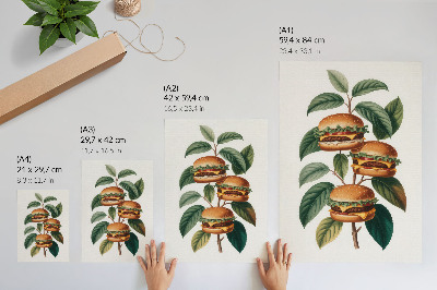 Poster Hamburger che crescono sui rami di un albero verde