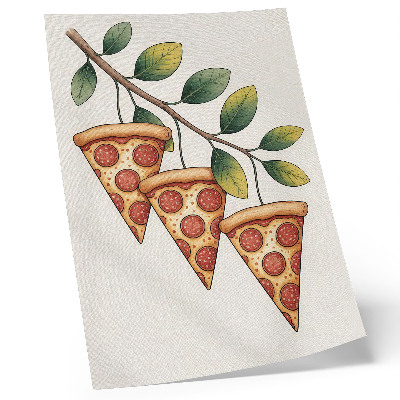 Stampa su tela Fette di pizza dai colori vivaci su un ramo d'albero.